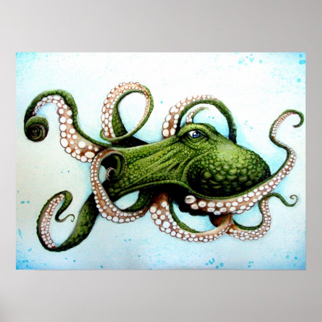 Póster Octopus Verde (Frente)