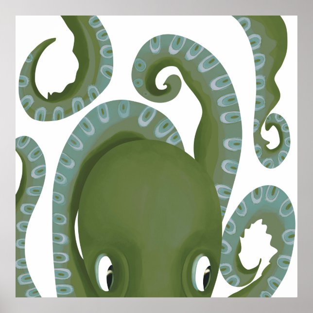 Poster Octopus Verde de Peek-A-Boo (Frente)