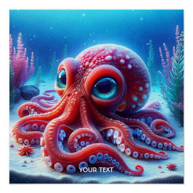 Póster Octopus Vermelho do Mar Cinto Fantasy (Frente)