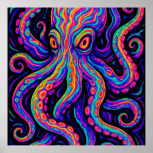 Poster Octopus vibrante de triquete