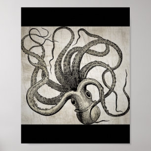 Poster Octopus Vintage Steampunk