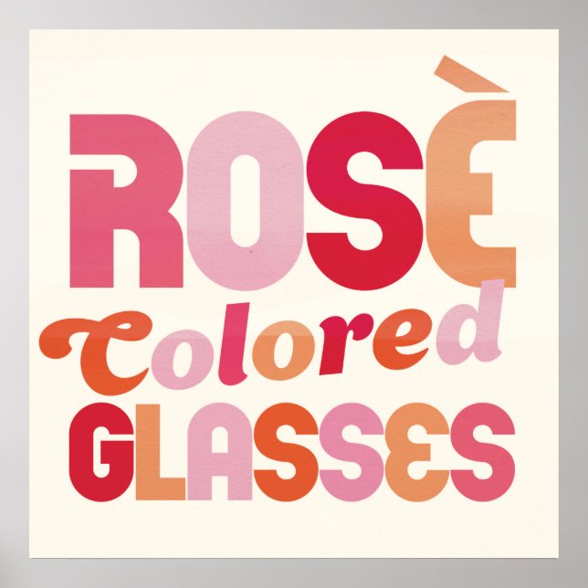 Poster "Óculos Coloridos de Rosé" (Frente)