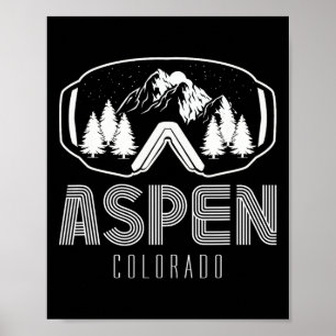Poster Óculos de Esqui Aspen Colorado Snowboard Montanha