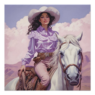 Póster Óculos de ferradura: Arte de Muro de Cowgirl
