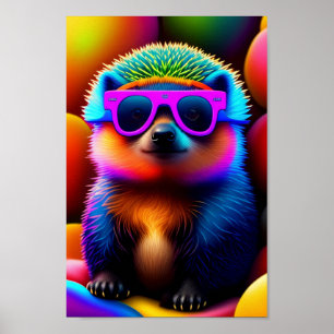 Poster óculos de neto giro óculos de ouriço de porco engr