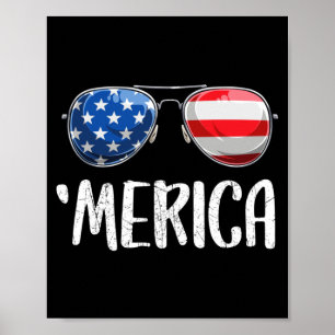 Poster Óculos de sol America 4 de Julho Para Homens Mulhe