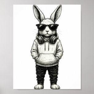 Poster Óculos de Sol Bunny Páscoa Dia de Páscoa Coelho Ho