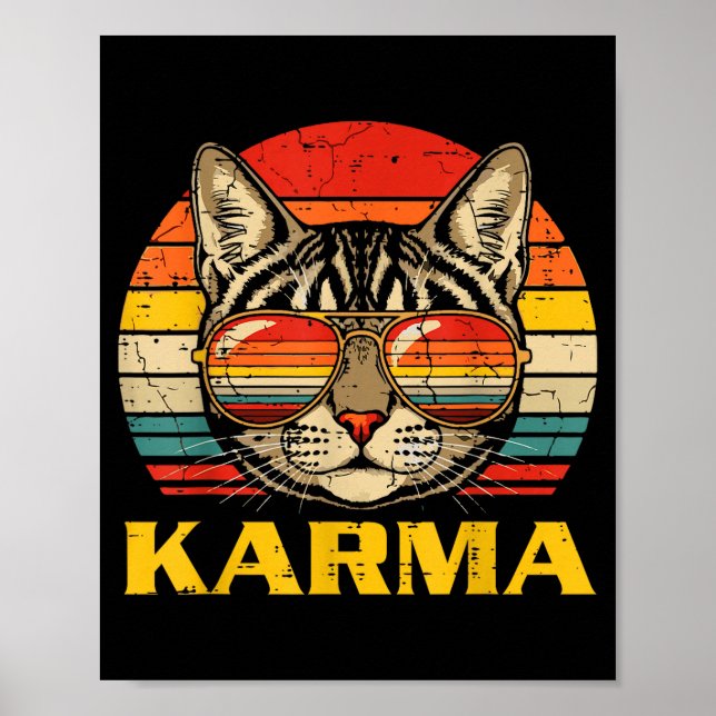 Poster Óculos de Sol Cara de Gato Carma Gatinho Engraçado (Frente)