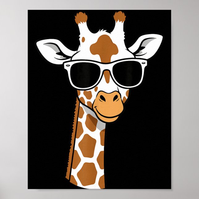 Poster Óculos de Sol Cara de Girafa Engraçado Para Crianç (Frente)