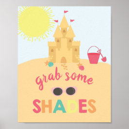 Poster Óculos de sol de aniversário de praia