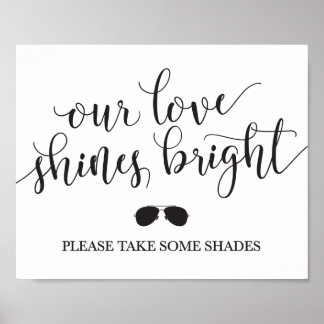 Póster Óculos de sol favorece sinal - nosso amor brilha