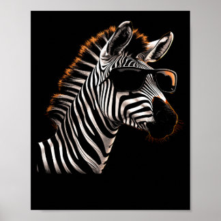 Poster Óculos de sol Legal de zebra