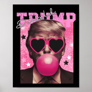 Poster Óculos de sol rosa chiclete Donald Trump