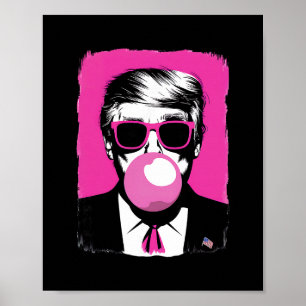 Poster Óculos de sol Trump Rosa Funny Bubble Gum