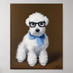 Poster Óculos de Visto Cute Bichon Frisé