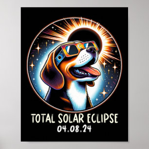 Poster Óculos de Visto do Eclipse Solar Beagle Pet abril