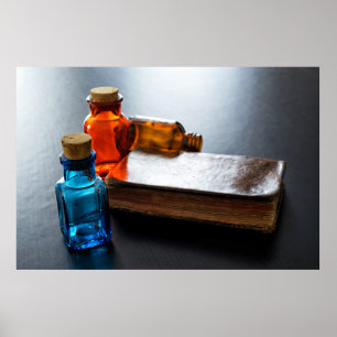 Póster Óculos para medicina e livro antigo
