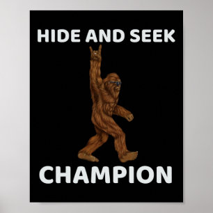 Poster Ocultar E Procurar Campeão Divertido De Pé Grande
