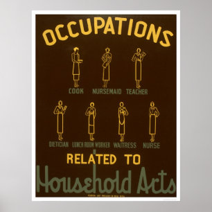 Poster Ocupações do agregado familiar WPA 1938