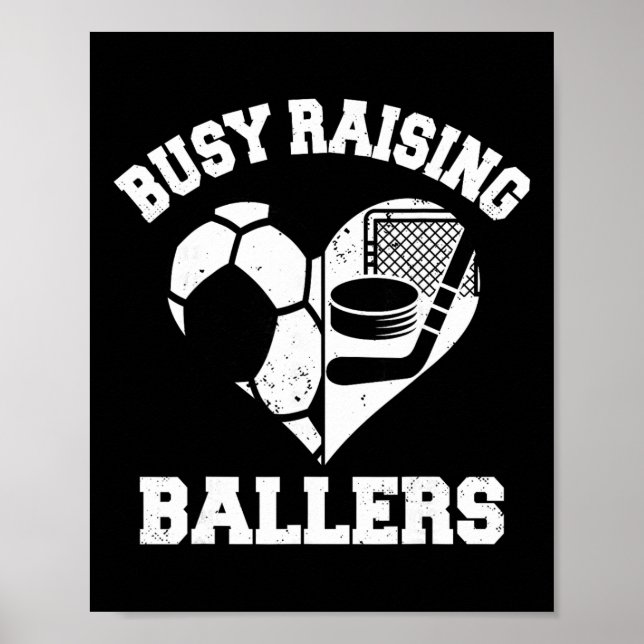 Poster Ocupada Criando Byllers Futebol Hóquei Coração Mãe (Frente)