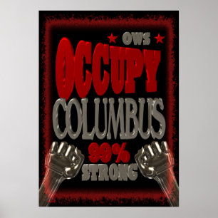 Póster Ocupe o protesto de Columbo OWS 99 por cento forte