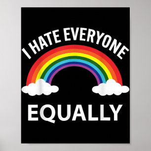 Poster Odeio Todos Igualmente Lgbtq Orgulho Mês Bandeira 