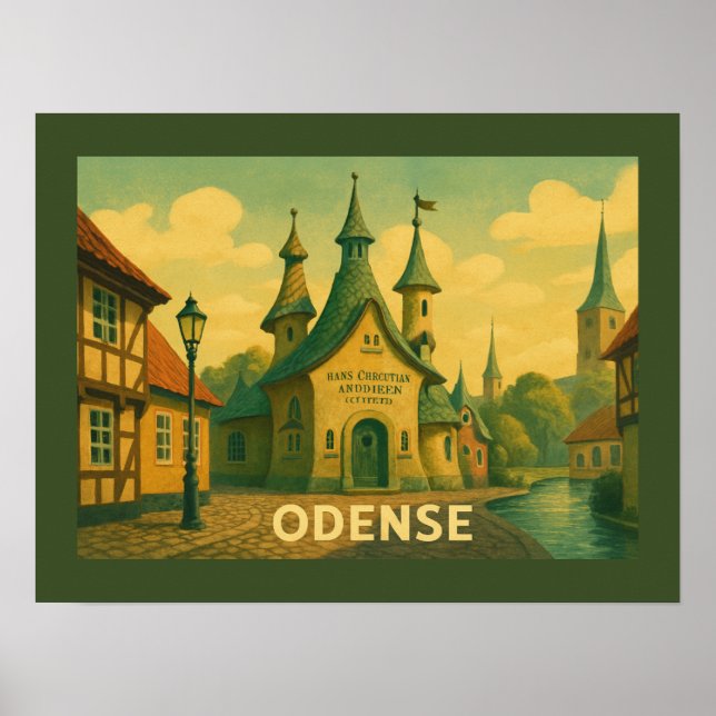 Poster Odense Dinamarca Literário (Frente)