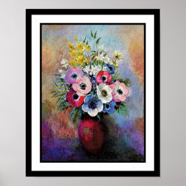 Póster Odilon Redon Anemones - Simbolismo de Arte Bela