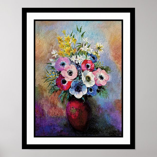 Póster Odilon Redon Anemones - Simbolismo de Arte Bela (Frente)