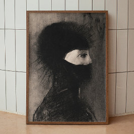 Poster Odilon Redon. Armadura. Cara de mulher escura. Sim