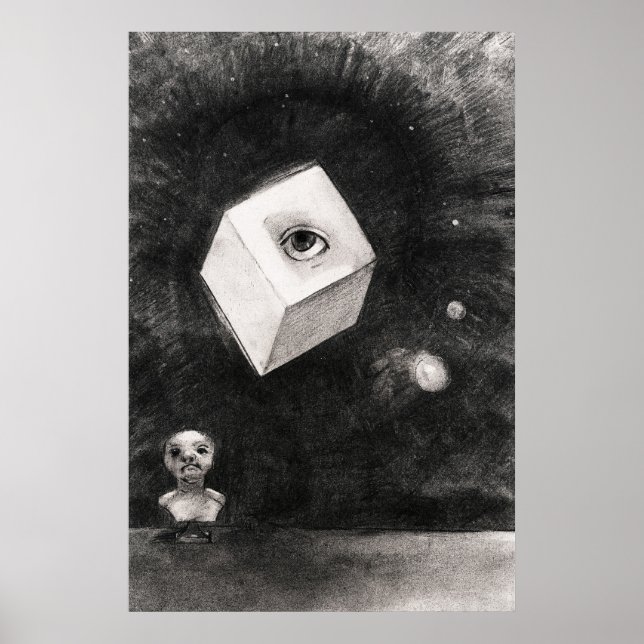 Poster Odilon Redon, O cubo, 1880  (Frente)