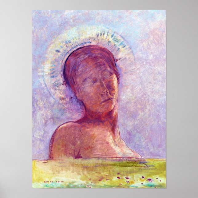 Poster Odilon Redon, olhos fechados 1889 (Frente)