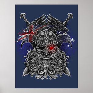 Poster Odin ravens espadas viking Mythology bandeira da A