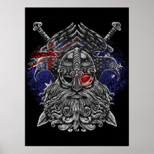 Poster Odin ravens espadas viking Mythology bandeira da A