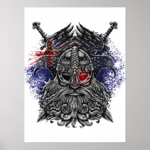Poster Odin ravens espadas viking Mythology bandeira da A