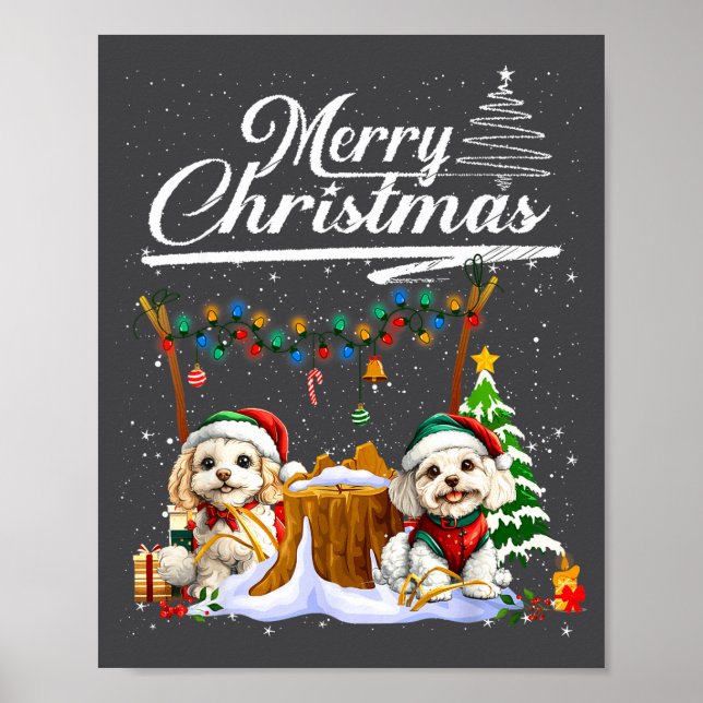Poster Odle Christmas Tree Lights Decorations Dog Lover X (Frente)