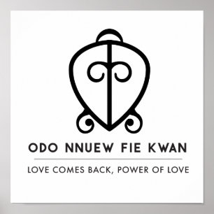 Poster Odo Nnyew Fie Kwan Símbolo de Poder do Amor