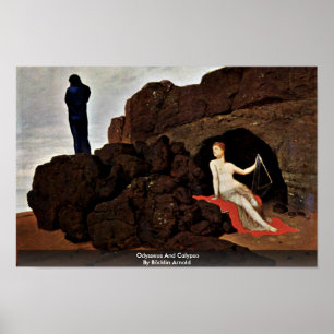 Póster Odysseus e calipso por Böcklin Arnold