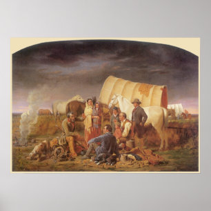 Póster Oeste americano do vintage, conselho na pradaria