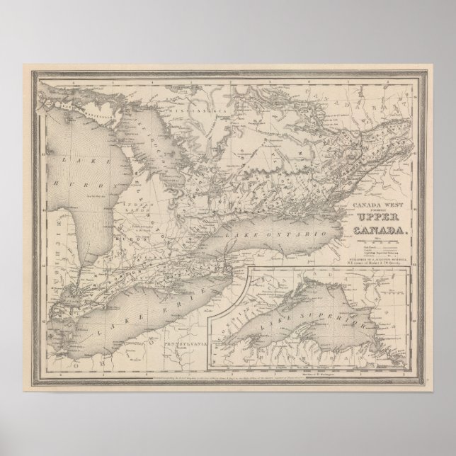 Poster Oeste do Canadá Superior (Frente)