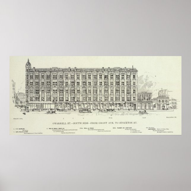 Póster O'Farrell South side Grant e Stockton (Frente)