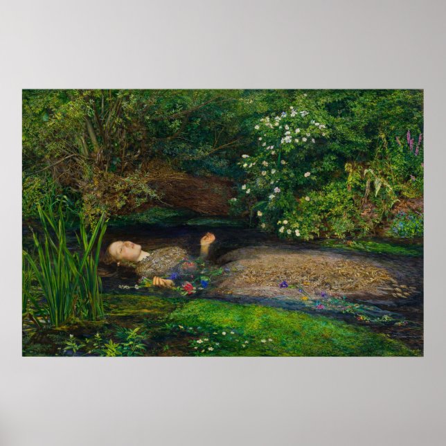 Poster Ofélia por John Everett Millais (Frente)