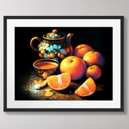 Poster Oferta De Laranjas De Bule Asiático De Desenho De 