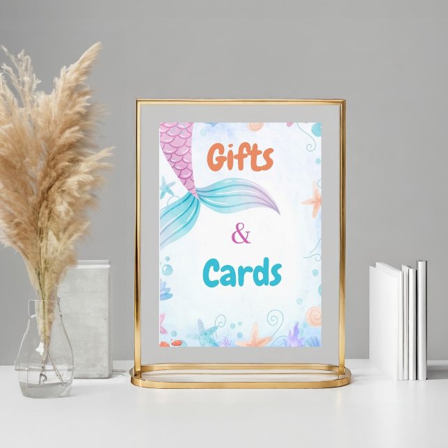 Poster Oferta de Sereia e Favor de Chá de fraldas de Aniv (Criador carregado)