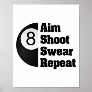 Poster Oferta engraçada do jogador de Piscina de 8 polega