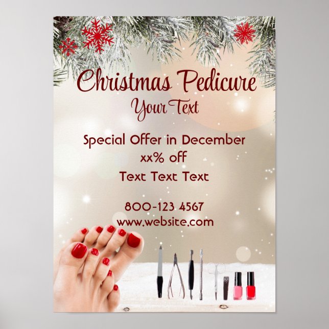 Poster Oferta Especial de Natal Pedicure (Frente)