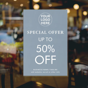 Poster Oferta Especial Desconto Final de Venda Azul Empoe