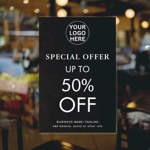 Poster Oferta Especial l Desconto Promoção Final Preta e