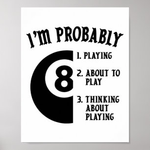 Poster Oferta Novidade do Jogador de Piscina de 8 bolas B