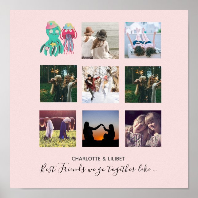 Poster Oferta Personalizada de Octopus de Colagem de Foto (Frente)